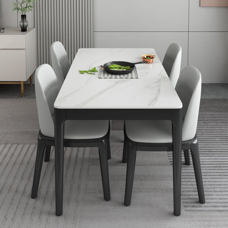 Modern Style 4 Legs Dining Table Three-Color Fixed Table of Sintered Stone Clearhalo ' dining_table' 'Dining Tables & Seating' 'Dining Tables' 'furn' 'furn_dining_table' 'Furniture' 'furniture_dining_table' 'Kitchen & Dining Furniture' 'kitchen&dining_furn' 'kitchen' 'kitchen_dining_table' 1200x1200_500fd086-4f37-4caf-bc8a-3efc8f73807b