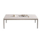 Mesa de centro Modernism Sate Top Mesa de cóctel rectangular de 4 patas en blanco