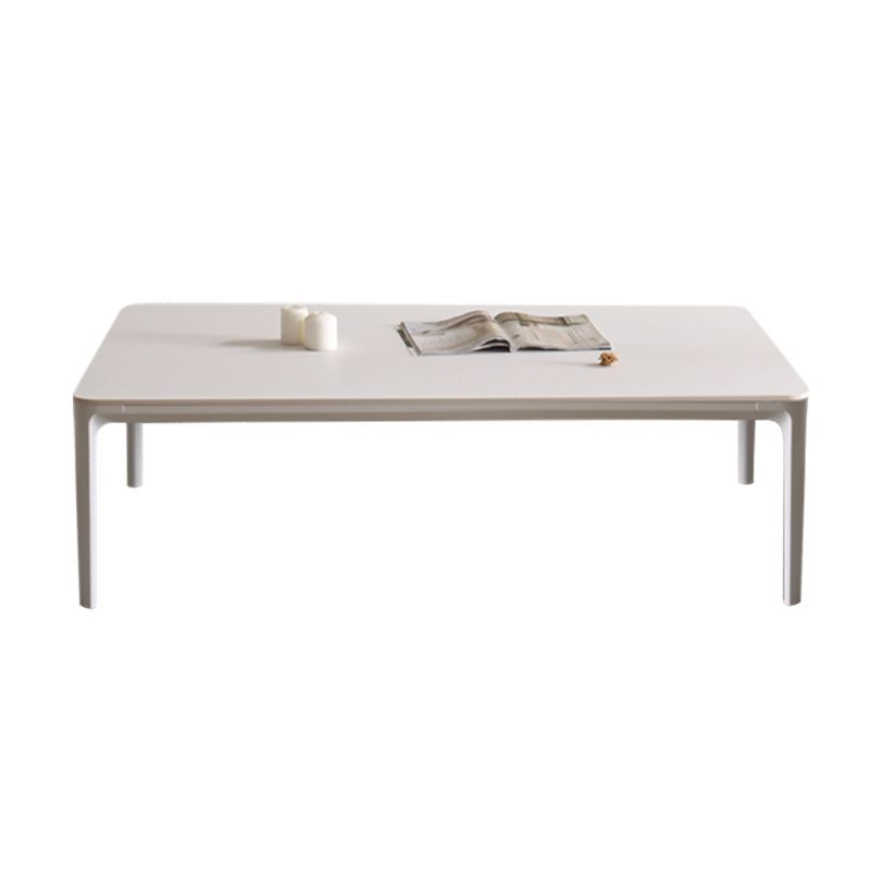 Mesa de centro Modernism Sate Top Mesa de cóctel rectangular de 4 patas en blanco