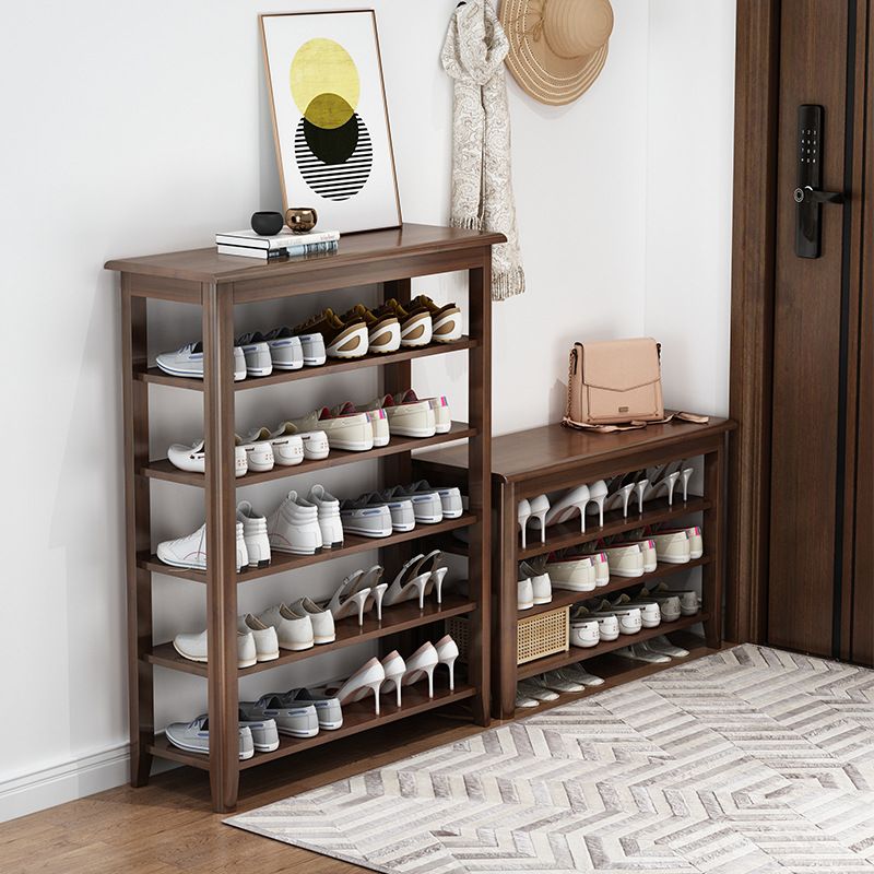 Modern Entryway Bench Wooden Seating Bench with Shelves , 12 inch W Clearhalo 'Benches' 'Chairs & Seating' 'furn' 'furn_benches' 'Furniture' 'Living Room Furniture' 1200x1200_5011d487-cfa4-4ced-ab27-062af3d596a5