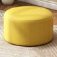 Ottoman en cuir jaune rond à la coloration moderne pour le salon