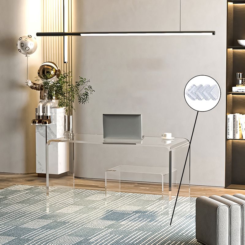 Rectangular Home Office Writing Desk Acrylic Modern Style Office Desk Clearhalo 'furn' 'furn_office_desk' 'Furniture' 'Office Desks' 'Office Furniture' 'office_desk' 1200x1200_501474a3-f1fb-457c-860b-271bb7d60e19