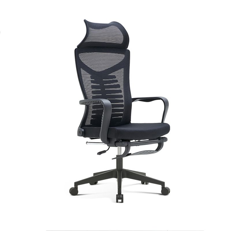 Fixed Arms Desk Chair Modern Adjustable Seat Height Swivel Chair with Footrest Clearhalo 'furn' 'furn_office_chair' 'Furniture' 'Office Chairs' 'Office Furniture' 'office_chair' 1200x1200_50147b50-c8d6-4bc6-acd4-1253b74a5fa9