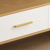 Contemporary Wood TV Stand Console Enclosed Storage TV Media Stand for Living Room