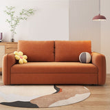 32.67" Wide Futon Sofa Bed with Storage Foldable Orange Synthetic Fiber