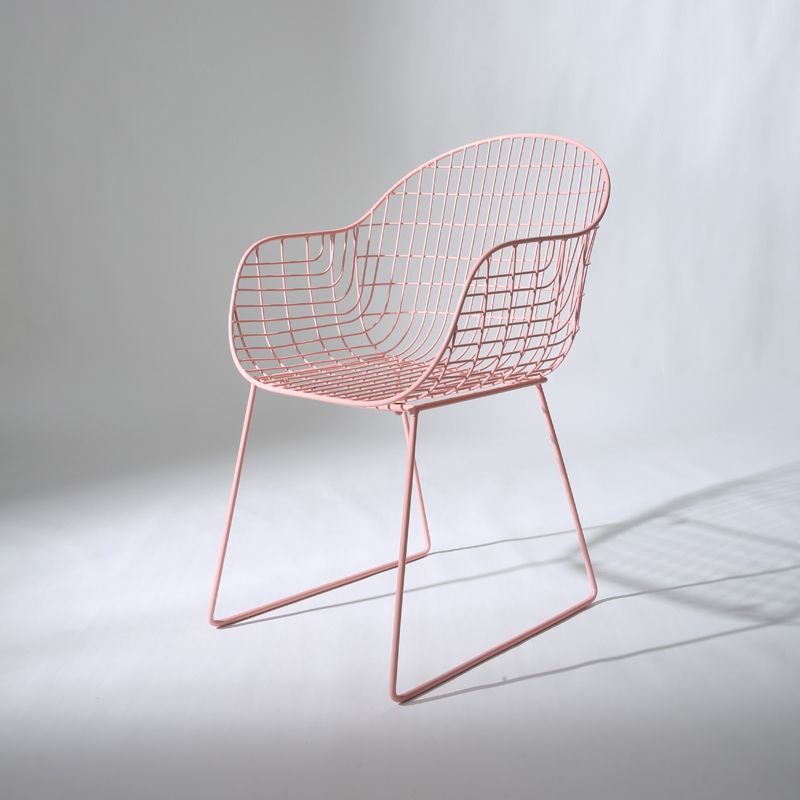 Contemporary Style Metal Dining Room Chair Windsor Back Arm Chair for Kitchen Clearhalo ' kitchen&dining_furn' 'Dining Chairs' 'Dining Tables & Seating' 'dining_chair' 'furn' 'furn_dining_chair' 'Furniture' 'furniture_dining_chair' 'Kitchen & Dining Furniture' 'kitchen' 1200x1200_5016f875-eec6-4c4b-bc0a-5cd888597f18