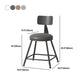 Modern Armless Backrest Counter Stool Iron Cafe Bar Stool with Leather Cushion Clearhalo 'Bar Furniture' 'Bar Stools' 'bar_stools' 'furn' 'furn_bar_stools' 'Furniture' 'furniture_bar_stools' 'Kitchen & Dining Furniture' 1200x1200_5017072b-a900-4ef3-b432-240c04494c4c