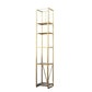 Gold and Black Metal Shelf Bookcase Bedroom Vertical Bookshelf with Shelves