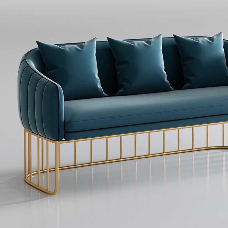 Contemporary Fabric Standard Settee Sloped Arm Tight Back Sofa