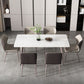 Modern 1/3/4/5/7 Pieces Dinette Set with White Sintered Stone Rectangle Dining Table Set Clearhalo 'Dining Room Sets' 'Dining Tables & Seating' 'dining_room_set' 'furn' 'furn_dining_room_set' 'Furniture' 'furniture_dining_room_set' 'Kitchen & Dining Furniture' 1200x1200_50178865-4da8-4f4e-9069-0a060ecde84a