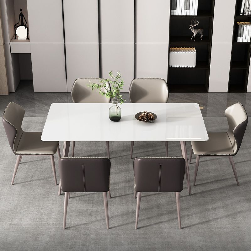 Modern 1/3/4/5/7 Pieces Dinette Set with White Sintered Stone Rectangle Dining Table Set Clearhalo 'Dining Room Sets' 'Dining Tables & Seating' 'dining_room_set' 'furn' 'furn_dining_room_set' 'Furniture' 'furniture_dining_room_set' 'Kitchen & Dining Furniture' 1200x1200_50178865-4da8-4f4e-9069-0a060ecde84a