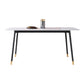Rectangle Sintered Stone Dining Table Traditional Luxury Dining Table with Black Frame Clearhalo ' dining_table' 'Dining Tables & Seating' 'Dining Tables' 'furn' 'furn_dining_table' 'Furniture' 'furniture_dining_table' 'Kitchen & Dining Furniture' 'kitchen&dining_furn' 'kitchen' 'kitchen_dining_table' 1200x1200_50186ed5-0f41-4af2-a99d-99e41e046864