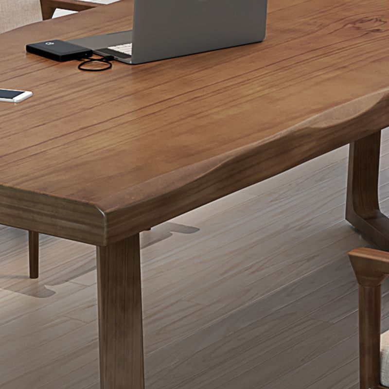 Industrial Solid Wood Writing Desk 29.53" Tall Rectangular Writing Desk Clearhalo 'furn' 'furn_office_desk' 'Furniture' 'Office Desks' 'Office Furniture' 'office_desk' 1200x1200_50193344-5788-4d2a-9baa-fc08190383d8