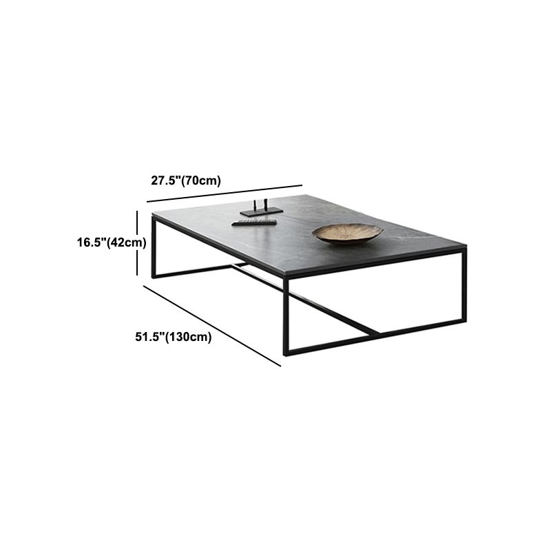Mesa de cóctel rectangular pizarra de cuatro patas mesa de café gris claro