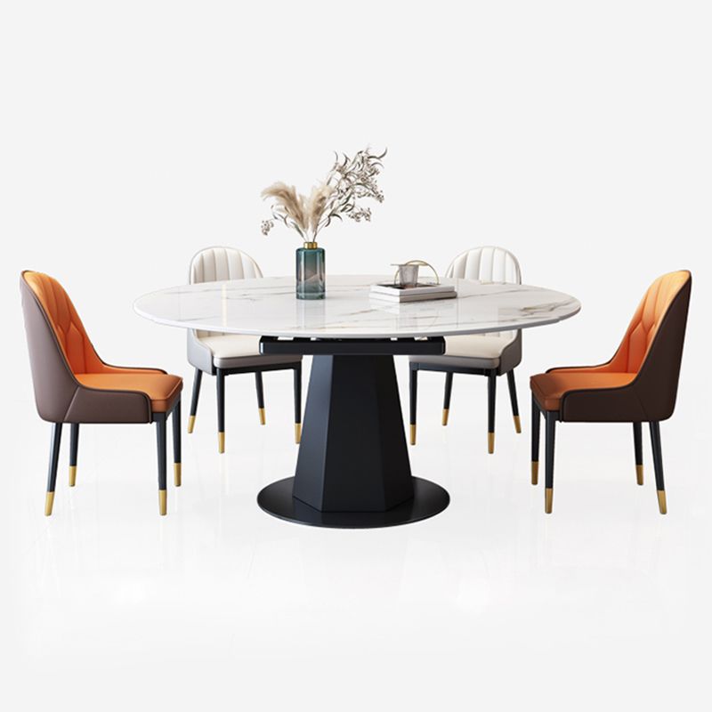 Sintered Stone Dining Table Drop-Leaf Dinner Table for Dining Room Clearhalo 'Dining Tables & Seating' 'Dining Tables' 'dining_table' 'furn' 'furn_dining_table' 'Furniture' 'Kitchen & Dining Furniture' 1200x1200_501cd47c-09d4-40e9-8ef2-09488d917d3a