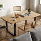 Mesa de comedor de madera maciza de roble rectangular de roble industrial con trineo