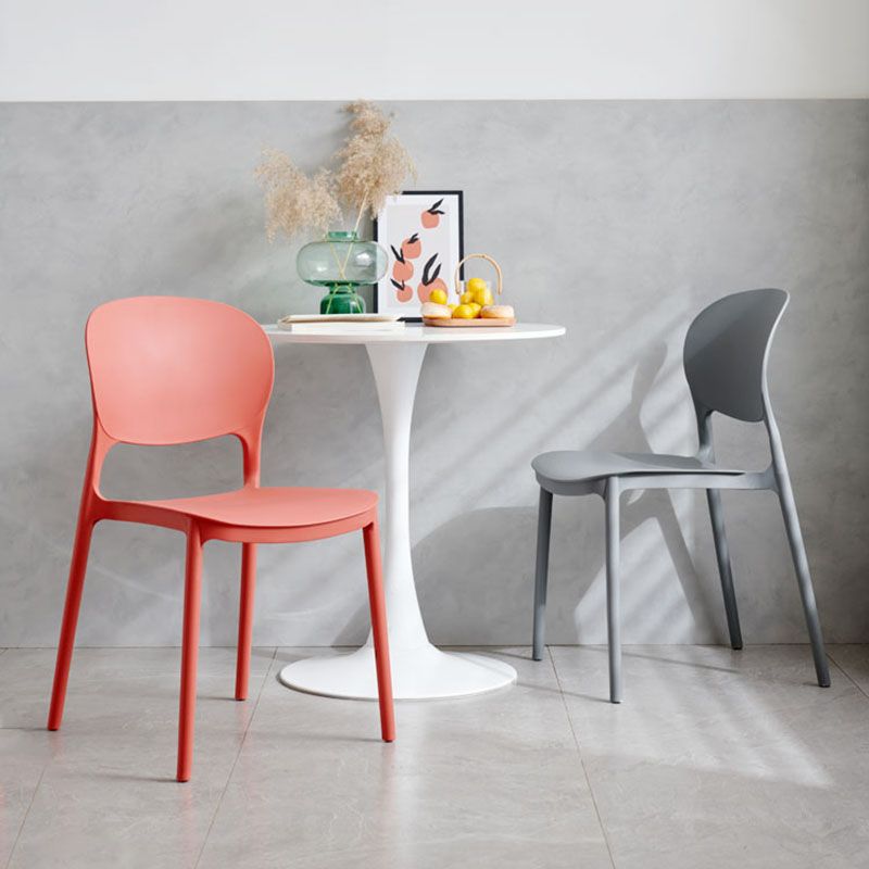 Modern Stackable Chairs Dining Armless Open Back Chairs with Plastic Legs for Kitchen Clearhalo ' kitchen&dining_furn' 'Dining Chairs' 'Dining Tables & Seating' 'dining_chair' 'furn' 'furn_dining_chair' 'Furniture' 'furniture_dining_chair' 'Kitchen & Dining Furniture' 'kitchen' 1200x1200_501ef40e-dae5-4f92-94da-b4cefb11fb7d