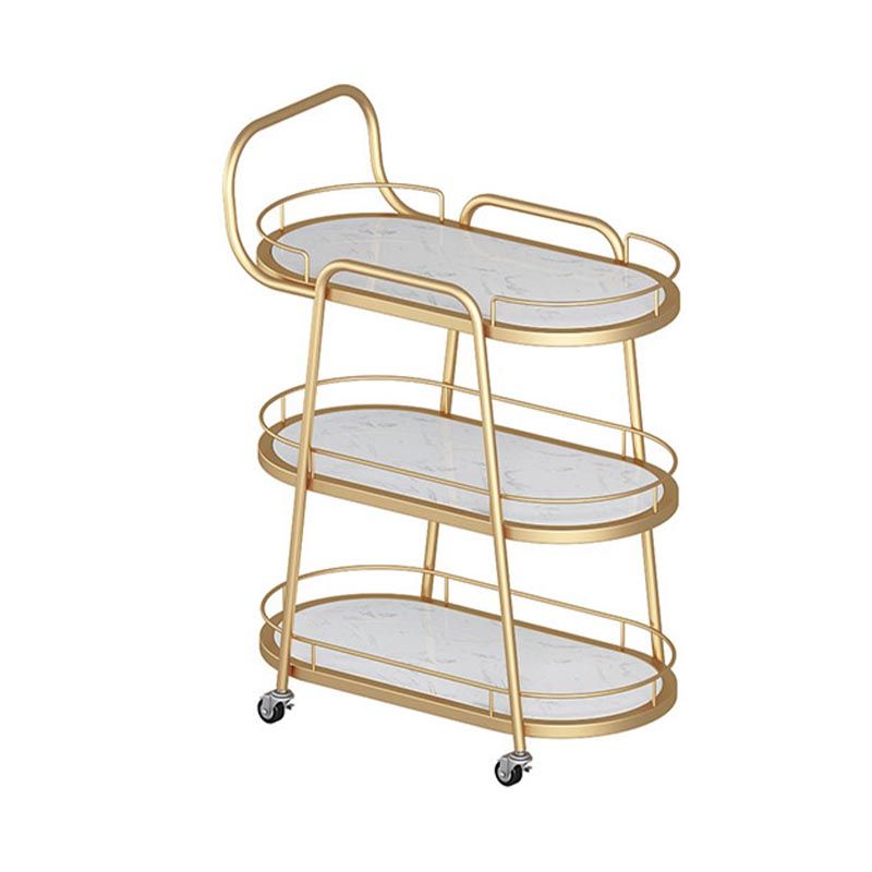 32.28"H Modern Rolling Prep Table Metal Prep Table for Home Use