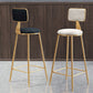 Glam Armless Backrest Counter Stool Iron Dining Room Bar Stool with Cushion