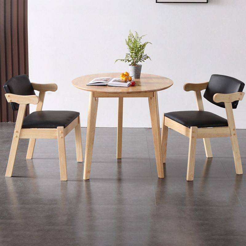 Round Shape Modern Dining Table Wood Color Fixed Table with Rubberwood Solid Wood Clearhalo ' dining_table' 'Dining Tables & Seating' 'Dining Tables' 'furn' 'furn_dining_table' 'Furniture' 'furniture_dining_table' 'Kitchen & Dining Furniture' 'kitchen&dining_furn' 'kitchen' 'kitchen_dining_table' 1200x1200_50218e6f-6492-48bd-965c-6b5ac29b5fad