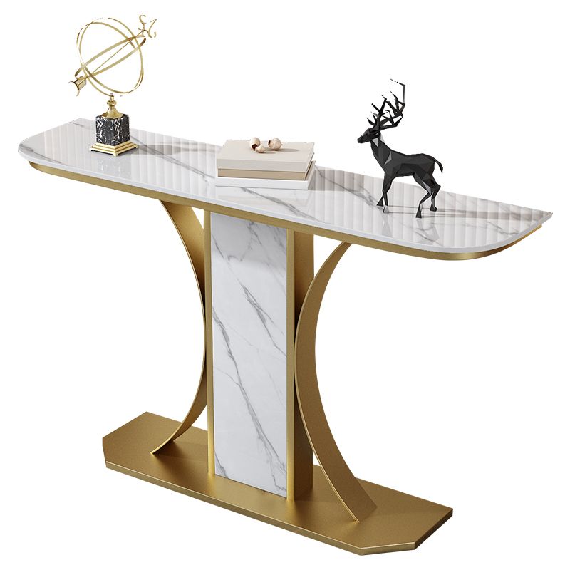 Tabella della console in pietra larga 11,8 "Tabella resistenti a mezza luna tavolino