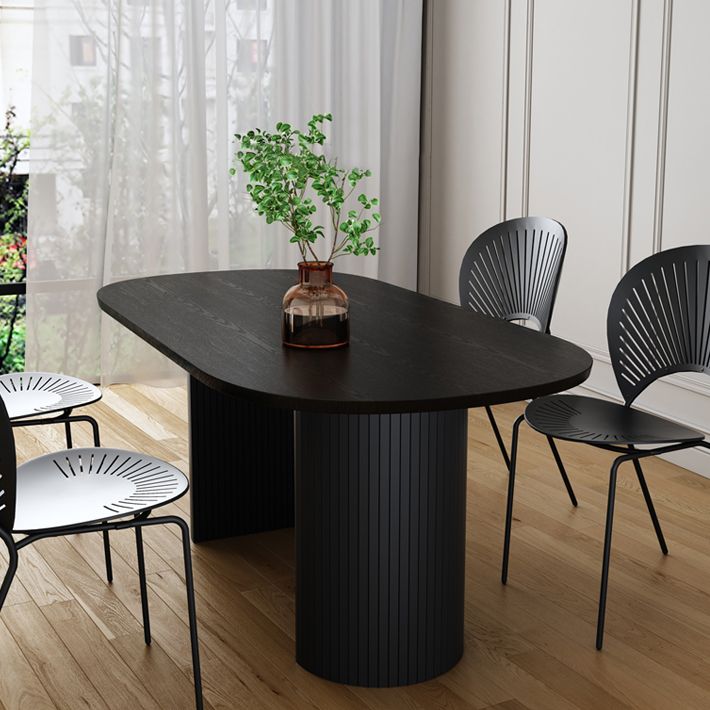 Double Pedestal Dining Table Modern Table for Home and Kitchen Clearhalo 'Dining Tables & Seating' 'Dining Tables' 'dining_table' 'furn' 'furn_dining_table' 'Furniture' 'Kitchen & Dining Furniture' 1200x1200_5023b12b-9deb-4106-b1f4-f02f454c18f7
