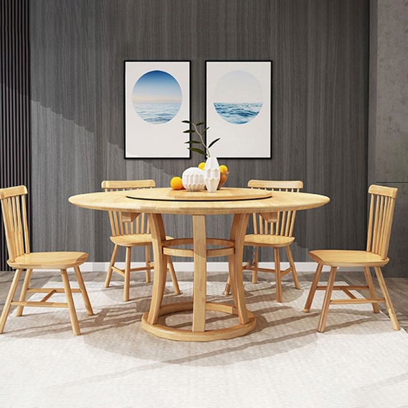 Rubberwood Solid Wood Dining Table Set 5/7 Pieces Dining Set for Kitchen Clearhalo 'Dining Room Sets' 'Dining Tables & Seating' 'dining_room_set' 'furn' 'furn_dining_room_set' 'Furniture' 'Kitchen & Dining Furniture' 1200x1200_50241c99-6383-4c97-920b-396f44229a10