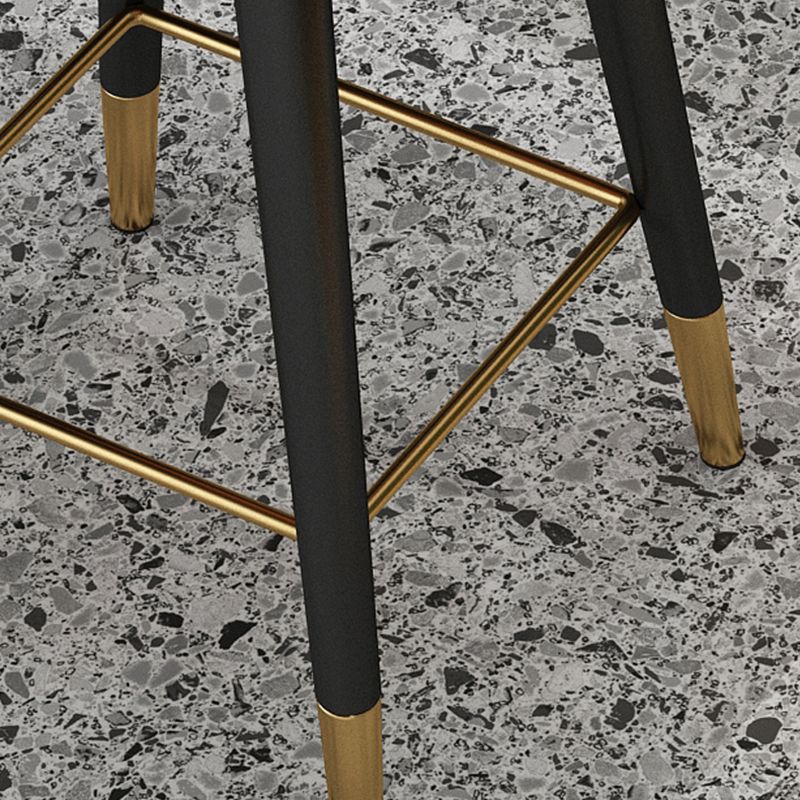 Glam Backrest Bar Stool Leather Counter Stool with Metal Legs Clearhalo 'Bar Furniture' 'Bar Stools' 'bar_stools' 'furn' 'furn_bar_stools' 'Furniture' 'Kitchen & Dining Furniture' 1200x1200_5024582d-5bf0-49d9-a862-b9ed7cdb952b