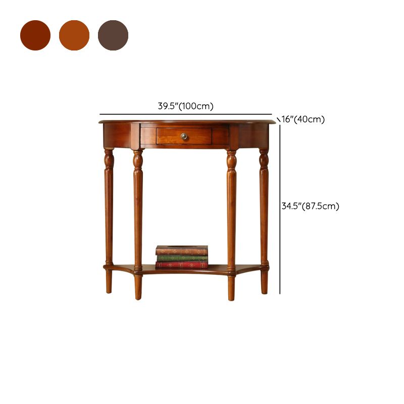 Table de console moderne du milieu du siècle en bois.