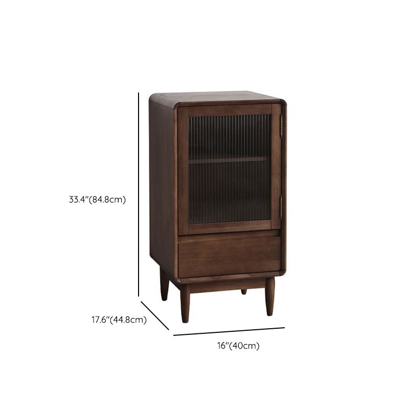 スカンジナビアのディスプレイスタンドは、ドア付きのラバーウッドハッチビュッフェです