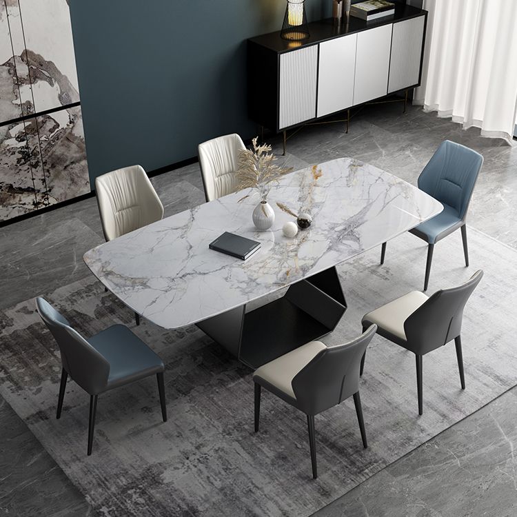 Modern 1/2/7 Pieces Dining Table Set with Marble Top Rectangle Dinette Set Clearhalo 'Dining Room Sets' 'Dining Tables & Seating' 'dining_room_set' 'furn' 'furn_dining_room_set' 'Furniture' 'furniture_dining_room_set' 'Kitchen & Dining Furniture' 'kitchen&dining_furn' 'kitchen' 1200x1200_5028c1a2-9392-45f0-be69-0cceff21b713
