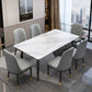 Industrial Sintered Stone Dining Table Carbon Steel Base Rectangle Table for Home Clearhalo ' dining_table' 'Dining Tables & Seating' 'Dining Tables' 'furn' 'furn_dining_table' 'Furniture' 'furniture_dining_table' 'Kitchen & Dining Furniture' 'kitchen&dining_furn' 'kitchen' 'kitchen_dining_table' 1200x1200_5029db0a-5781-492a-8b1e-46db2097232d