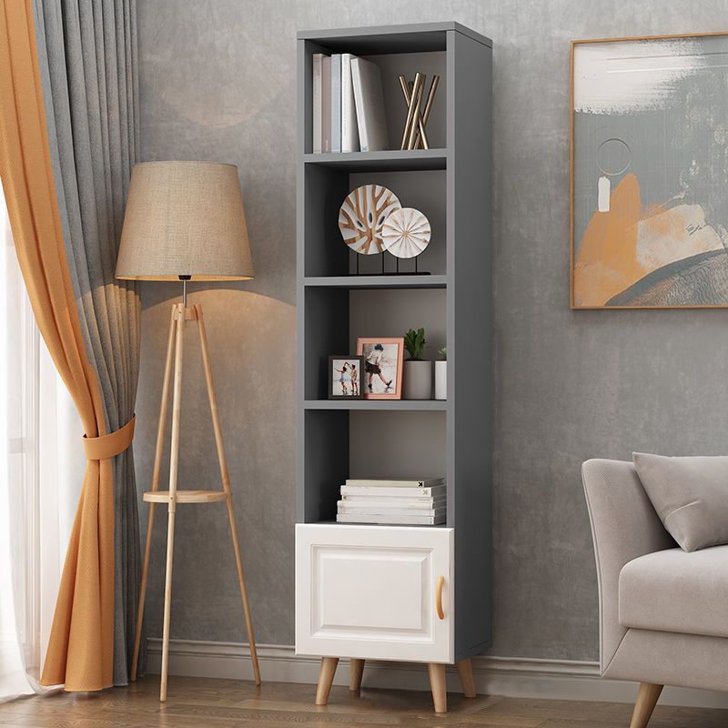 Contemporary Closed Back Bookshelf Standard Engineered Wood Bookcase