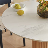 Round Solid Wood Dining Table Simplicity Style Dining Room Collection with Pedestal Casual Clearhalo ' dining_table' 'Dining Tables & Seating' 'Dining Tables' 'furn' 'furn_dining_table' 'Furniture' 'furniture_dining_table' 'Kitchen & Dining Furniture' 'kitchen&dining_furn' 'kitchen' 'kitchen_dining_table' 1200x1200_502c4f91-15b3-4abe-98c0-bfea6ce8cf7c