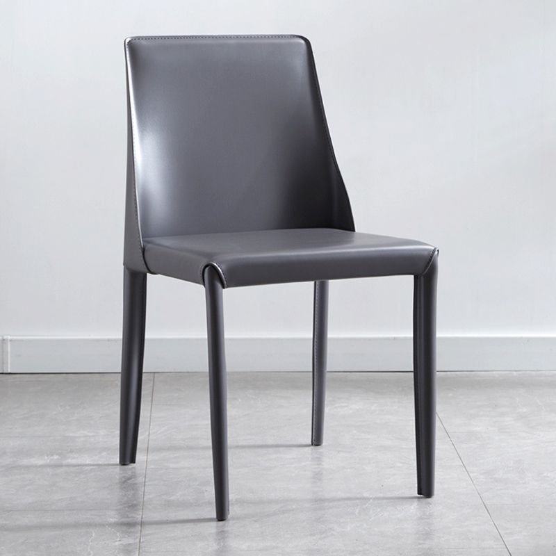 Contemporary PU Leather Dining Side Chair Matte Finish Solid Back Dining Chair Clearhalo ' kitchen&dining_furn' 'Dining Chairs' 'Dining Tables & Seating' 'dining_chair' 'Furniture' 'furniture_dining_chair' 'Kitchen & Dining Furniture' 'kitchen' 1200x1200_502cf20e-3821-455b-8ea1-50053c169dd5