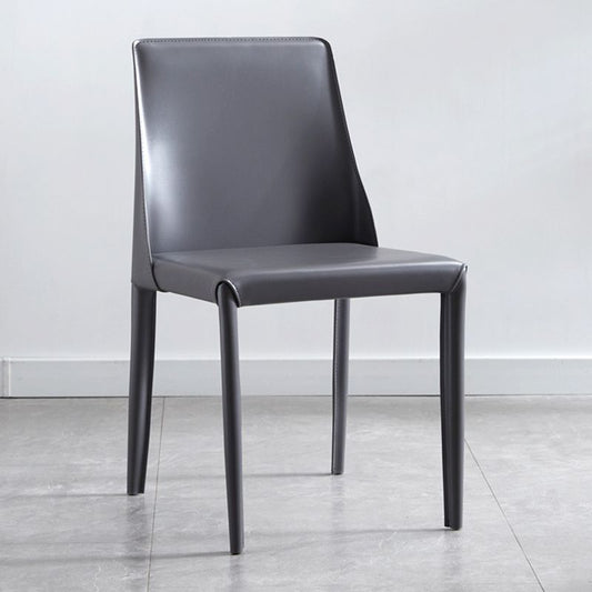 Contemporary PU Leather Dining Side Chair Matte Finish Solid Back Dining Chair Clearhalo ' kitchen&dining_furn' 'Dining Chairs' 'Dining Tables & Seating' 'dining_chair' 'Furniture' 'furniture_dining_chair' 'Kitchen & Dining Furniture' 'kitchen' 1200x1200_502cf20e-3821-455b-8ea1-50053c169dd5