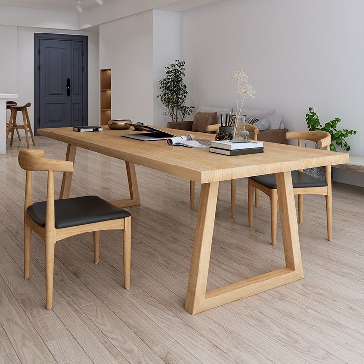 Contemporary Pine Wood Office Desk Rectangular Desk with Sled Base Clearhalo 'furn' 'furn_office_desk' 'Furniture' 'Office Desks' 'Office Furniture' 'office_desk' 1200x1200_502d5216-c6fb-40b2-a477-2ab32c7b0ac8