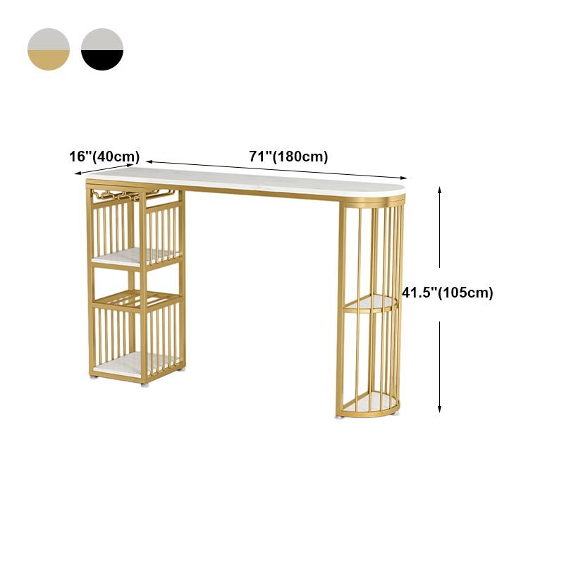 Contemporary Bar Dining Table with Shelves Bar Height Table 42-Inch Top Clearhalo 'Bar Furniture' 'Bar Tables' 'bar_tables' 'furn' 'furn_bar_tables' 'Furniture' 'furniture_bar_tables' 'Kitchen & Dining Furniture' 'kitchen&dining_furn' 'kitchen' 1200x1200_502e789b-d4dc-4144-b64b-2373de96704f