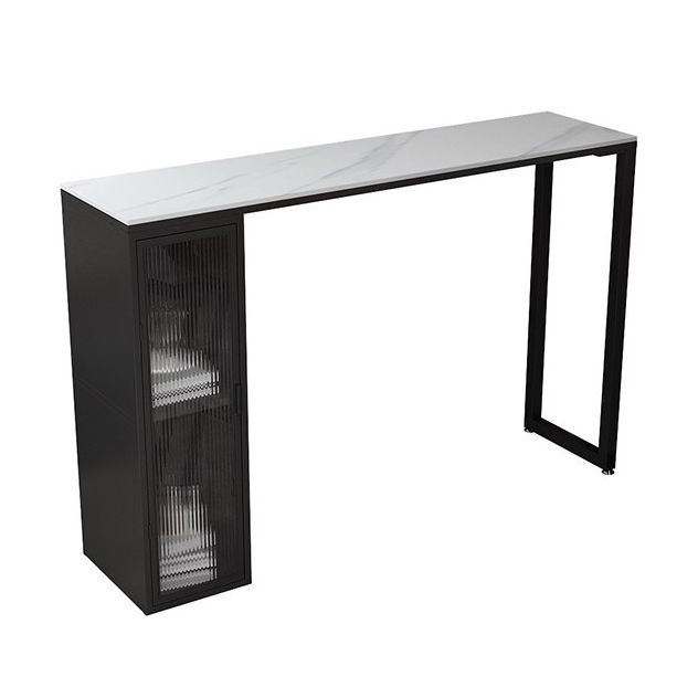 Rectangle Double Pedestal Bar Stool Table Modern Storage Indoor Bar Wine Table Clearhalo 'Bar Furniture' 'Bar Tables' 'bar_tables' 'furn' 'furn_bar_tables' 'Furniture' 'Kitchen & Dining Furniture' 1200x1200_502f589c-270a-4238-ad7e-91dd59f16fc6