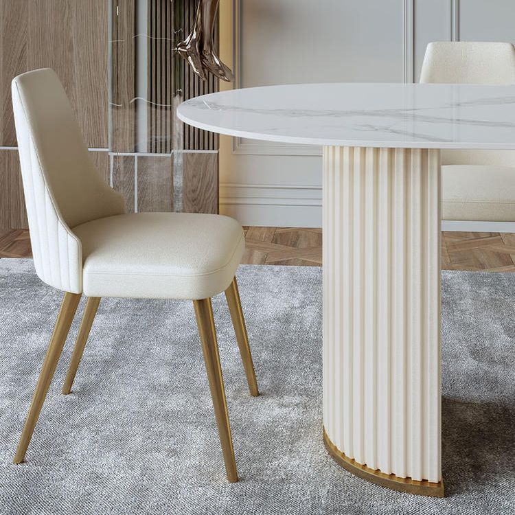 伝統的な豪華な石の夕食テーブル二重台車ダイニングルームテーブル