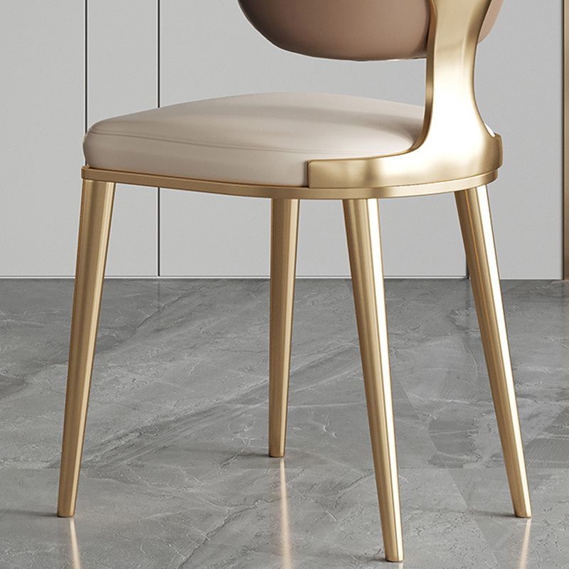 Glam Open Back Dining Chair Gold Legs Dining Room Side Chair Clearhalo 'Dining Chairs' 'Dining Tables & Seating' 'dining_chair' 'furn' 'furn_dining_chair' 'Furniture' 'Kitchen & Dining Furniture' 1200x1200_502fbad5-ee06-4151-8a4e-d02c79b3beb6