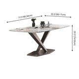 Dining Room Set Contemporary with Sintered Stone Dining Table and Cushion Chairs Clearhalo 'Dining Room Sets' 'Dining Tables & Seating' 'dining_room_set' 'furn' 'furn_dining_room_set' 'Furniture' 'furniture_dining_room_set' 'Kitchen & Dining Furniture' 'kitchen&dining_furn' 'kitchen' 1200x1200_5030e0df-e2cd-497d-aed1-a28e83f3f190