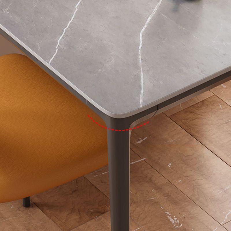 Sintered Stone Grey Dining Table Industrial 4 Legs Table for Dining Room Clearhalo 'Dining Tables & Seating' 'Dining Tables' 'dining_table' 'furn' 'furn_dining_table' 'Furniture' 'furniture_dining_table' 'Kitchen & Dining Furniture' 'kitchen' 'kitchen_dining_table' 1200x1200_5032ade4-a768-4135-82ae-47ba3d7a8ebd