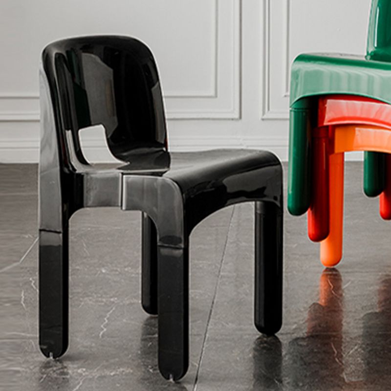Modern Open Back Side Chair Plastic Indoor Armless Chair for Dining Room Bedroom