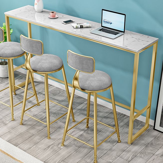 Tavolo da pub moderno tavolo da pub moderno di rettangolo in marmo con cavalletto metallico