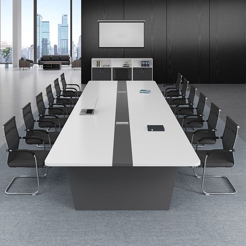 Moderne rechthoekige kantoorbureau wit houten schrijfbureau voor kantoor