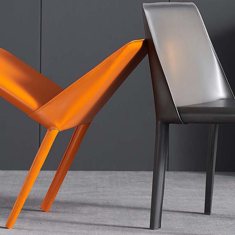 Sedia da pranzo in pelle contemporanea sedie da pranzo imbottite a braccia per uso domestico