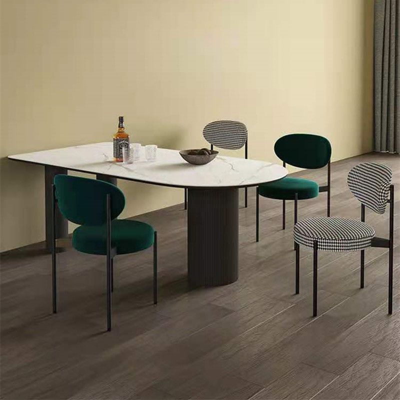 Metal Contemporary Free Form Dining Table Sintered Stone Top Table for Dining Room and Kitchen Clearhalo ' dining_table' 'Dining Tables & Seating' 'Dining Tables' 'furn' 'furn_dining_table' 'Furniture' 'furniture_dining_table' 'Kitchen & Dining Furniture' 'kitchen&dining_furn' 'kitchen' 'kitchen_dining_table' 1200x1200_503b1111-5411-4c96-bbea-d17202d20de1