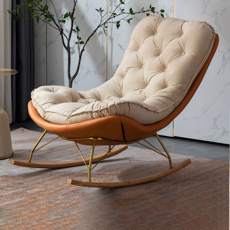 Leisure Light Luxury Chaise Rocking Chair Modern Home Upholstered Lazy ...