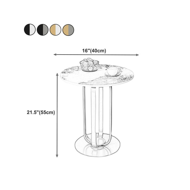 21.65-inch Tall Pedestal End Table Casual Round Stone Top Sofa Side Table Clearhalo 'Coffee & Accent Tables' 'End & Side Tables' 'end_side_table' 'end_side_tables' 'furn' 'furn_end_side_tables' 'Furniture' 'furniture_end_side_table' 'Living Room Furniture' 1200x1200_503b8ca0-d298-4469-8225-d372d26a7a12